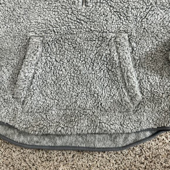 Women’s Sherpa Pullover Quarter Zip Grey Soft Sweater Old Navy - Picture 2 of 8